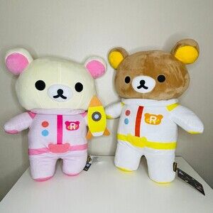 NWT San-X LARGE Rilakkuma Astronaut w. Starship Collection Set of 2